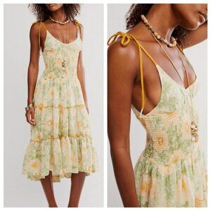 Free People Adriel Floral Tiered Midi Dress